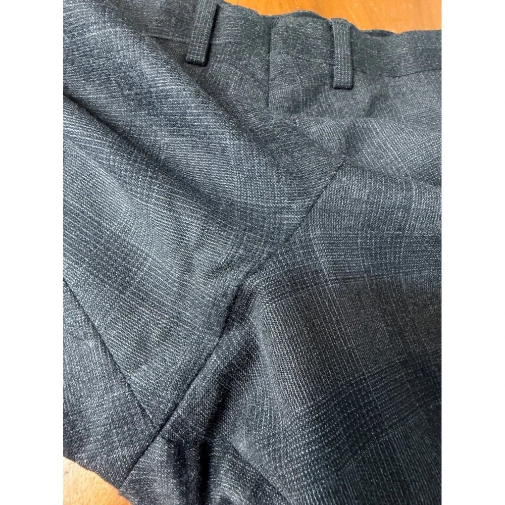Banana Republic Dress Pants Mens 36x32 Gray Plaid Vitaler Barberis Canonico Wool